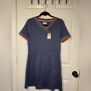 Callaway Apparel Womens V-Neck Color Block Dress